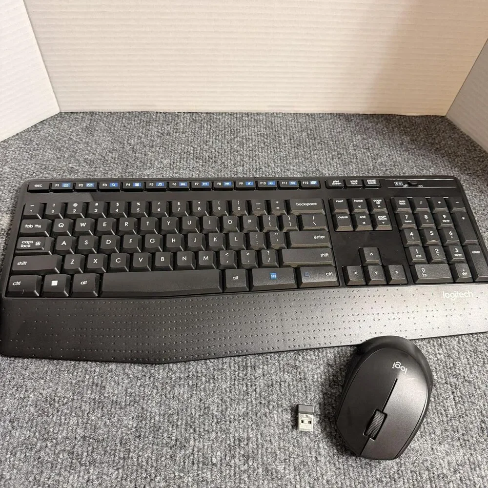 Logitech K345 Wireless Keyboard Mouse Combo 2.4GHz USB Unifying Black PC